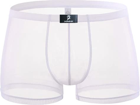 Mens White Color Soft N Comfortable Sheer Mesh See Through Boxer Trunks