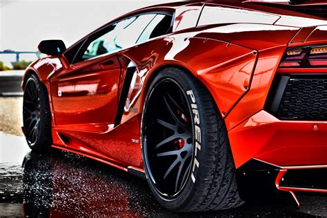 Red Lamborghini Aventador Rear Wallpaperhd Cars Wallpapers4k