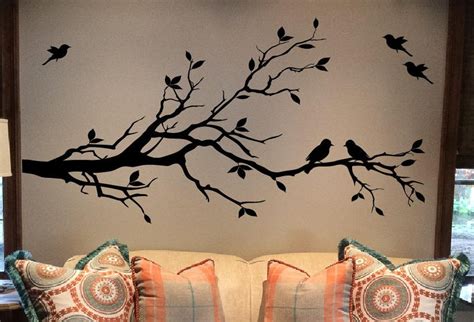 Large Tree Branch Wall Decal Deco Art Sticker Mural With 10 Birds