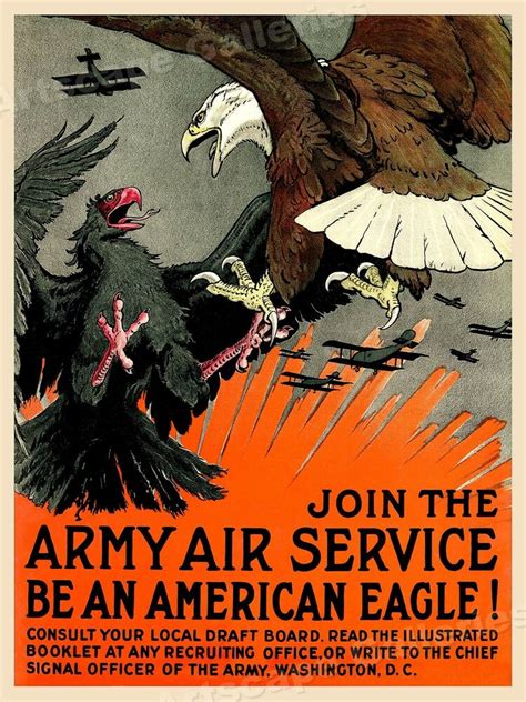 Join The Army Air Service Be An American Eagle 1917 Wwi Poster 20x28
