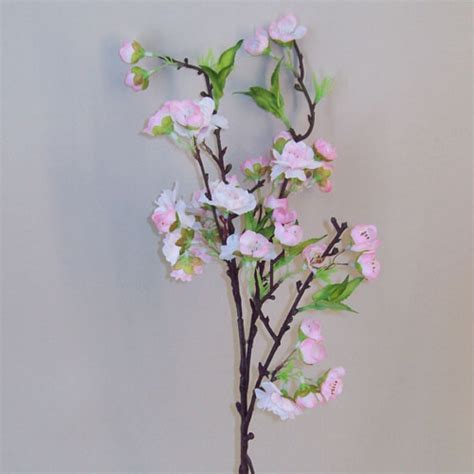 Artificial Cherry Blossom Branch Pale Pink Short Stem 48cm Artificial