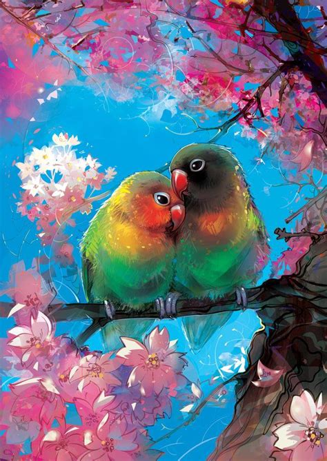 Awesomeillustrations Lovebird By Limkis On Deviantart Love Birds Drawing Love Birds Painting