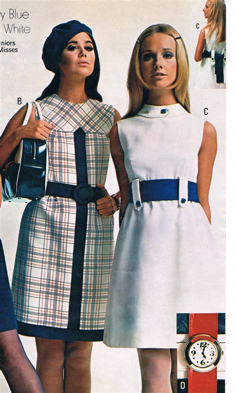 Penneys Catalog 60s Mod Mini Dress Space Age Belt Sleeveless Shift