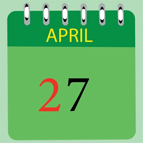 April 27 Calendar Daily Icon Date Month 26368506 Vector Art At