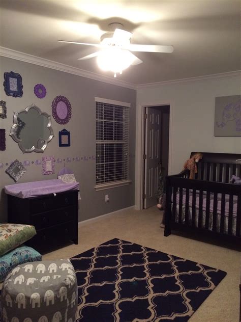 Our baby girl's nursery in lavender, gray and navy. | Baby ...