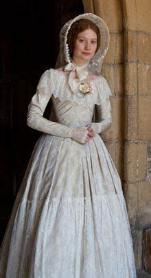 1830's day dress, cotton calico print. Michael O'Connor's Sumptuous Period Costumes in Jane Eyre ...