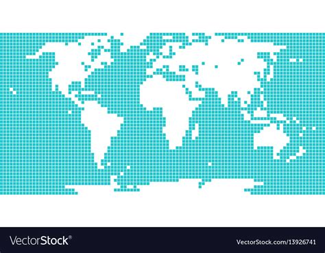 World Map Dotted Square Royalty Free Vector Image