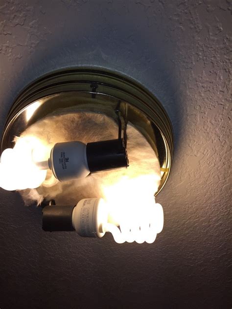 Is This Fiberglass Insulation Safe Next Totouching The Light Bulbs In