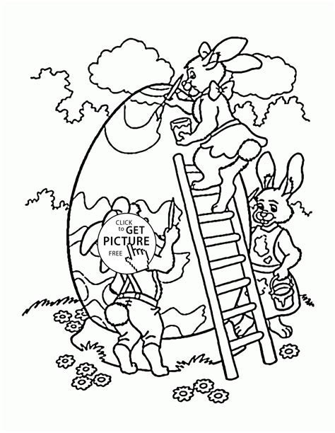 Here is a collection of 25 easter eggs coloring pages in different designs and patterns. Easter Bunny with Big Egg coloring page for kids, coloring pages printables free - Wuppsy.com ...