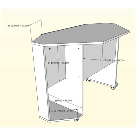 Mobile Desk With Drawer In White And Yellow 331838
