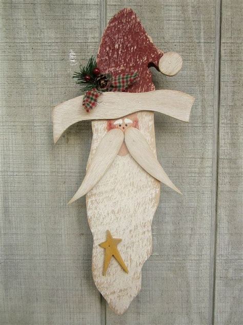 Country Primitive Hanging Wood Santa Holiday Home By Lnmprimitives 17