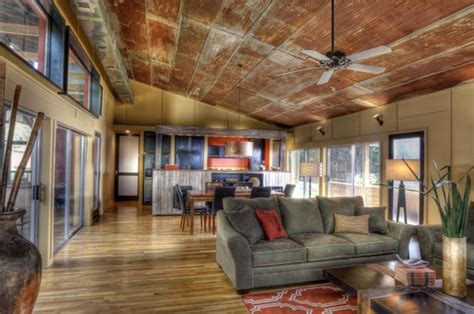 A metal ceiling consists of metal liner panels that are installed on the ceiling and are similar to the exterior siding panels. What are options for metal ceilings?