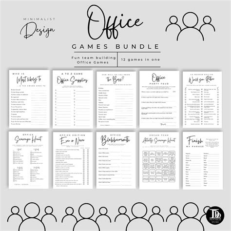 Office Party Games Bundle Printable Team Building Icebreaker Games