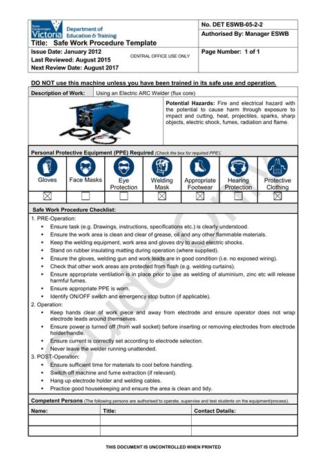 Safety Procedure Template