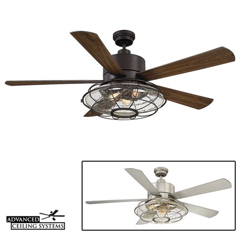 The fino ceiling fan offers an elegant design for small rooms with limited space. 7 Rustic Industrial Ceiling Fans With Cage Lights You'll ...