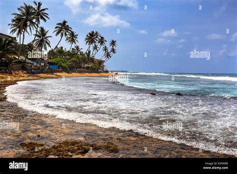 Hikkaduwa Beach And His Coral Reef On A Sunny Day Sri Lanka Stock