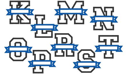 Collegiate Varsity Split Letters With Banner Applique Machine