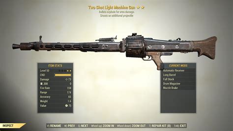 Two Shot Light Machine Gun Explosive Fallout Pc Buy Fallout