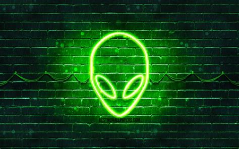 Download Wallpapers Alienware Green Logo 4k Green