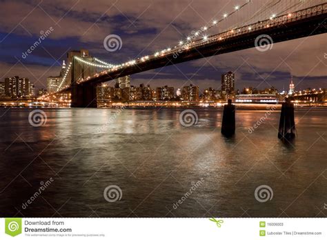 Brooklyn Bridge In The Evening New York Usa Stock Image Image Of
