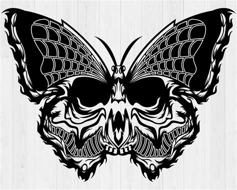 Skull Butterfly Svg Printable Gothic Svg Skeleton Svg Butterflies
