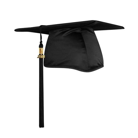 Shiny Black Graduation Cap With Tasselvocational