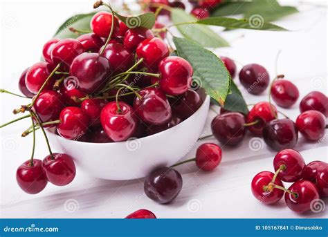 Fresh Red Cherry Fruit Stock Image Image Of Delicious 105167841