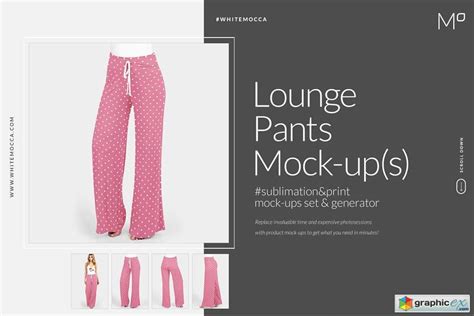 lounge pants mock ups set   vector stock image photoshop icon