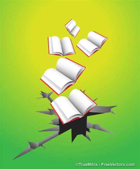 Free Vector Flying Books Vector Design Education Concept