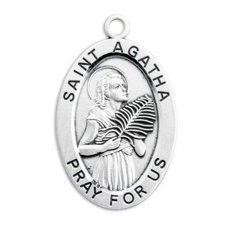 Patron Saint Agatha Oval Sterling Silver Medal Buy Religious Catholic