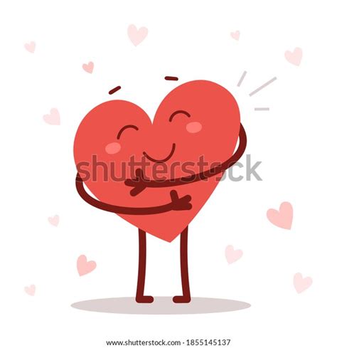 Vector Red Cute Happy Heart Character Stock Vector Royalty Free
