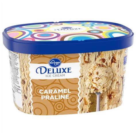 Kroger Deluxe Caramel Praline Ice Cream Tub 48 Oz Marianos