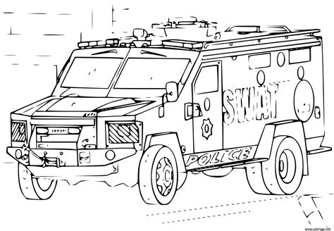 Coloriage Voiture Swat X Police Jecolorie