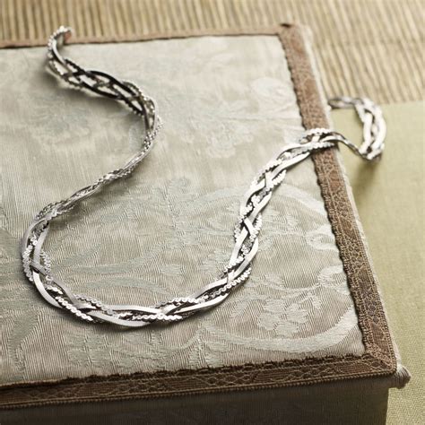 Italian Sterling Silver Braided Chain Necklace Ross Simons