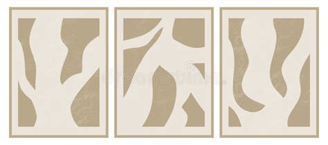 Contemporary Templates With Abstract Shapes And Line In Nude Colors Stock Vector Illustration