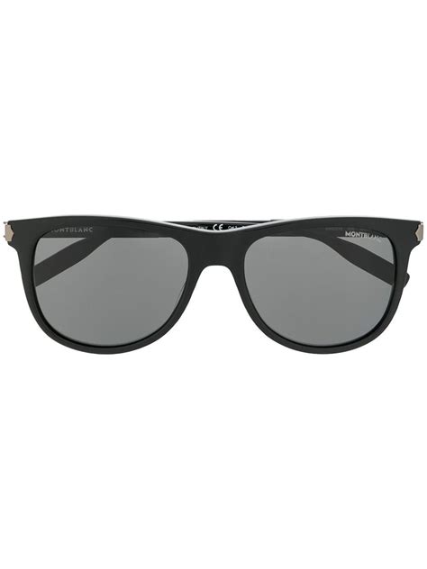 Montblanc Square Shaped Sunglasses In Black Modesens Sunglass Frames Sunglasses Square Frames