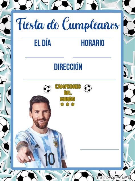Invitaciones Argentina Messi Para Imprimir Todo Peques