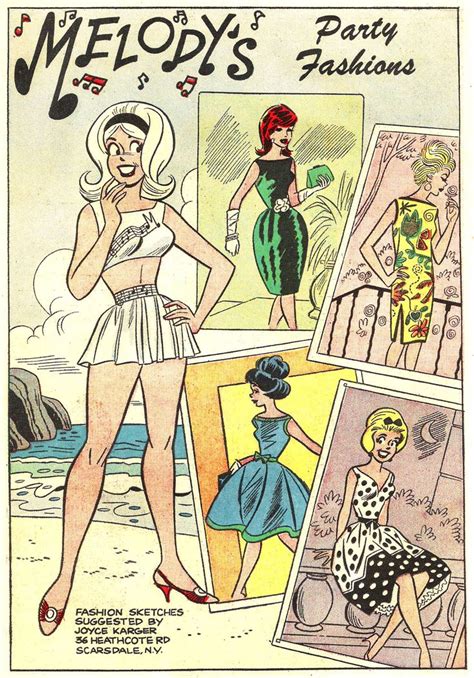 melody s fashions occasionally featured in the comic these pages showed off dan decarlo s