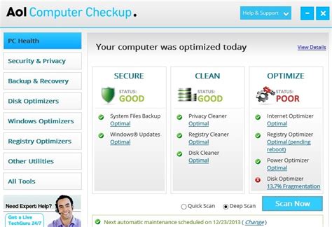 Aol Computer Checkup Review 2013 Pcmag Uk