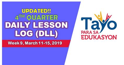 4th Quarter Daily Lesson Log Week 9 DLL For March 11 15 2019