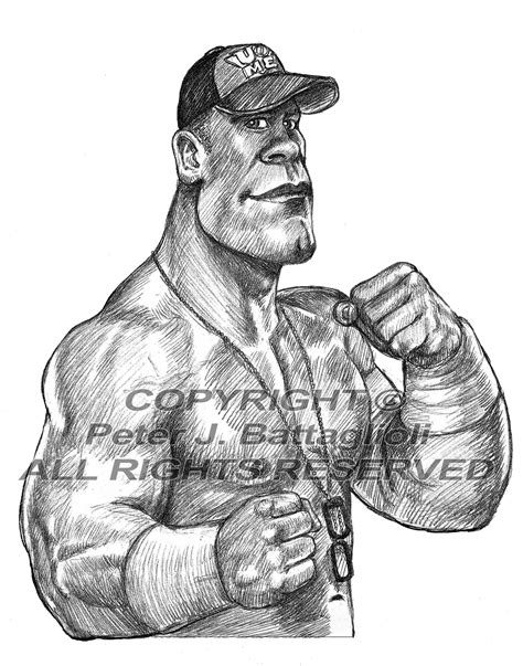 John Cena Caricature 2 Art Sketch Print Limited Edition Etsy Caricature John Cena