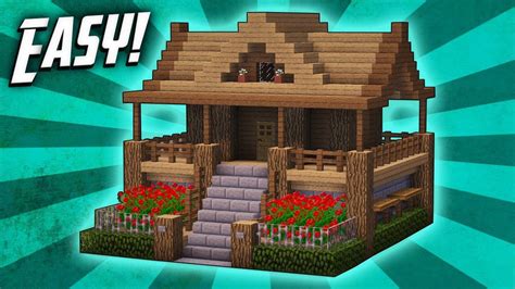 A wooden survival house with a simple and modern design!interior is made mostly for the good looks. Minecraft House Tutorial Pictures - Zion Star