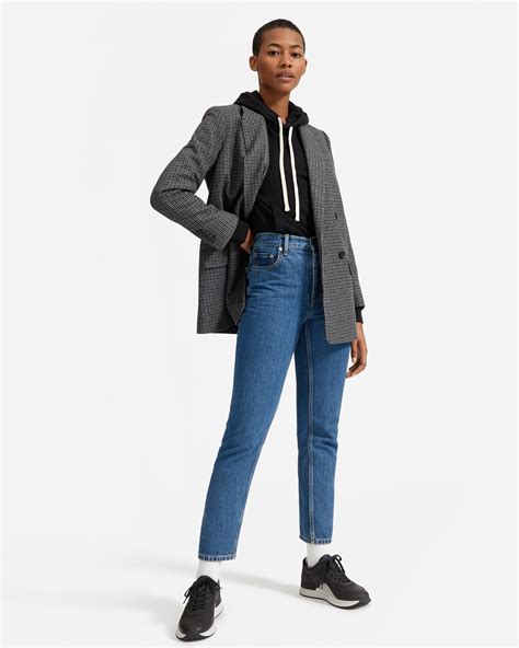 The Oversized Double Breasted Blazer Grey Houndstooth Everlane