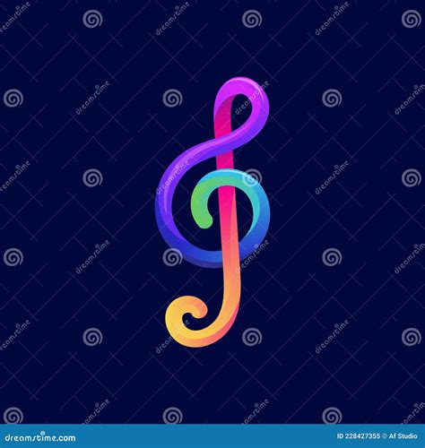 Colorful Music Note Symbol Logo Design Vector Stock Vector