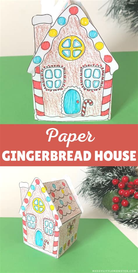 Paper Gingerbread House Template Included Messy Little Monster