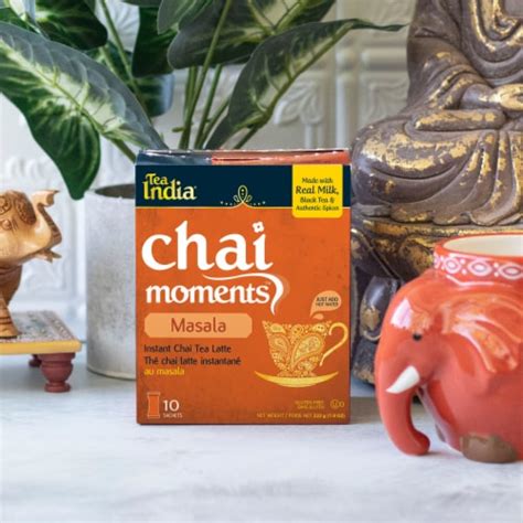 Tea India Chai Moments Masala Chai Tea Instant Latte Mix 10 Sachets