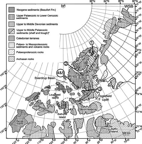 Simplified Geological Map Of The Canadian Arctic Archipelago And