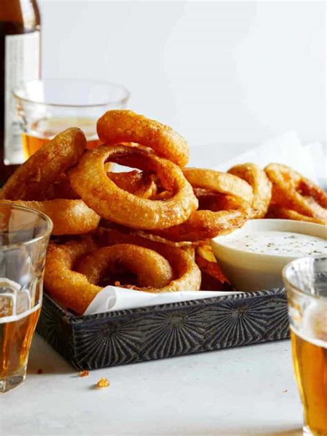 Beer Battered Onion Rings Spoon Fork Bacon