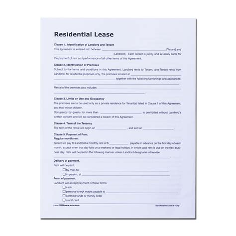 Adams Lf310 Residential Rental Lease Agreement With Instructions