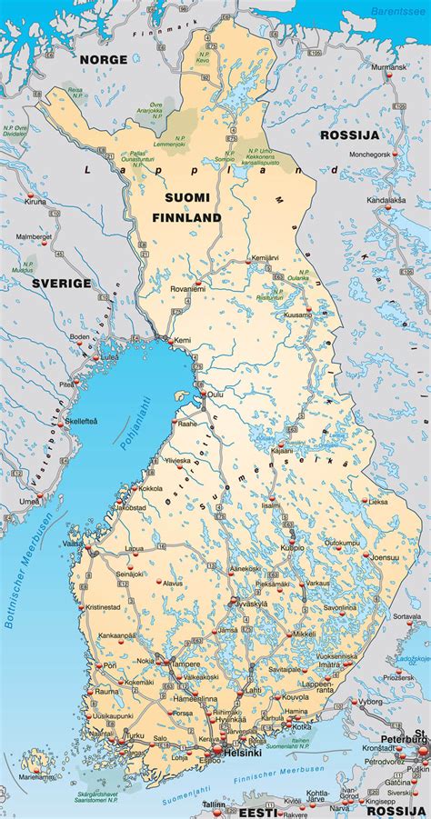 Map Of Finland Guide Of The World